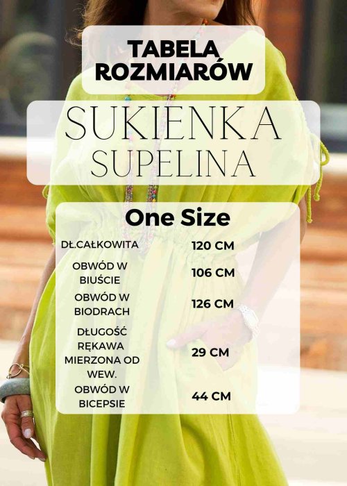 Tabela Rozmiarów dla Sukienka Supelina Ciemnobeżowa