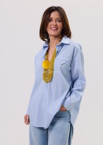 Koszula Lemon Flow Błękitna w Żółte Paski