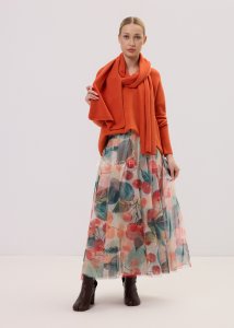 Sweter z Szalem Intes Pomarańczowy