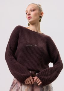 Sweter Plum Aura Ciemnoburgundowy 