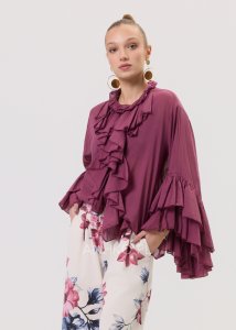 Bluzka Liora Ruffle Śliwkowa 