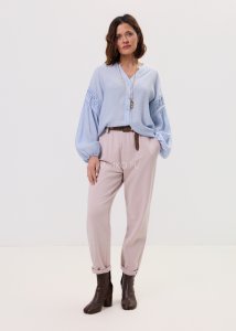 Spodnie SoftFlex z Paskiem Pudrowo Różowe