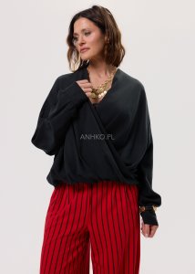 Bluzka Elira Wrap Czarna 