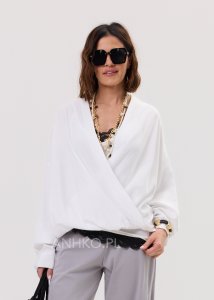 Bluzka Elira Wrap Biała 