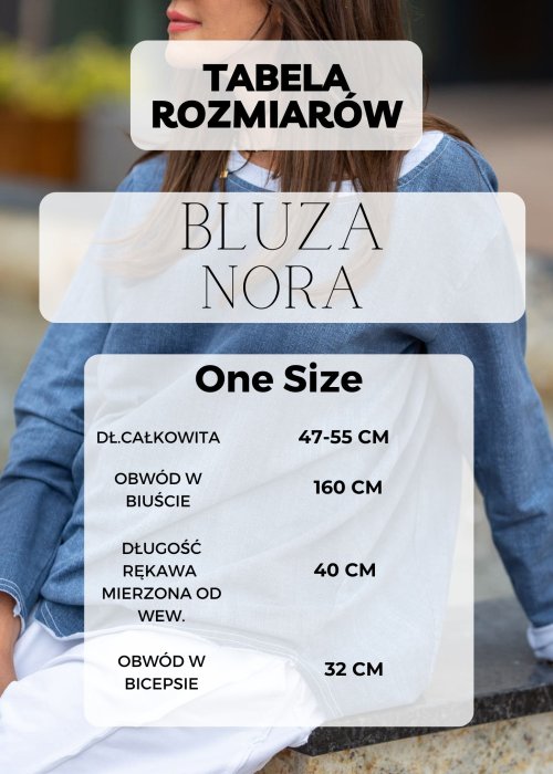 Tabela Rozmiarów dla Bluza Nora Jasnożółta