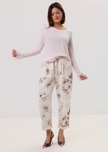 Spodnie Sunny Bloom Beżowo-Różowe 
