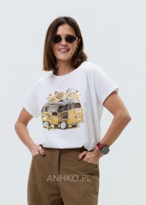 Bluzka Sunny Ride Tee Yellow Biała 