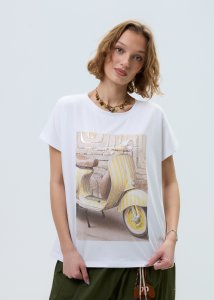 Bluzka Motorine Yellow Biała 