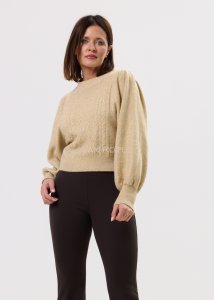 Sweter Glow Braid Złoto Beżowy 