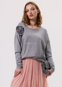 Dzianinowy Sweter Rose Longs Szary