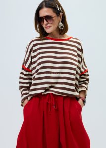 Bluza Teyora z Brązowymi Paskami 