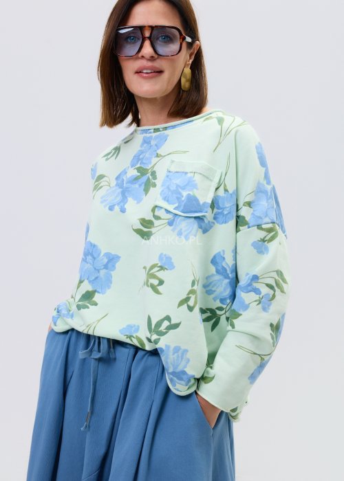 Bluza Garona Flower Miętowa 