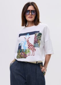 Bluzka Safari Patch Biała 