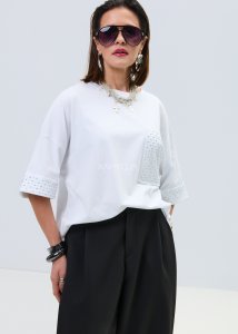 Bluzka Perla Look Biała 