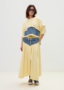 Spódnica Denim Wave Żółta 