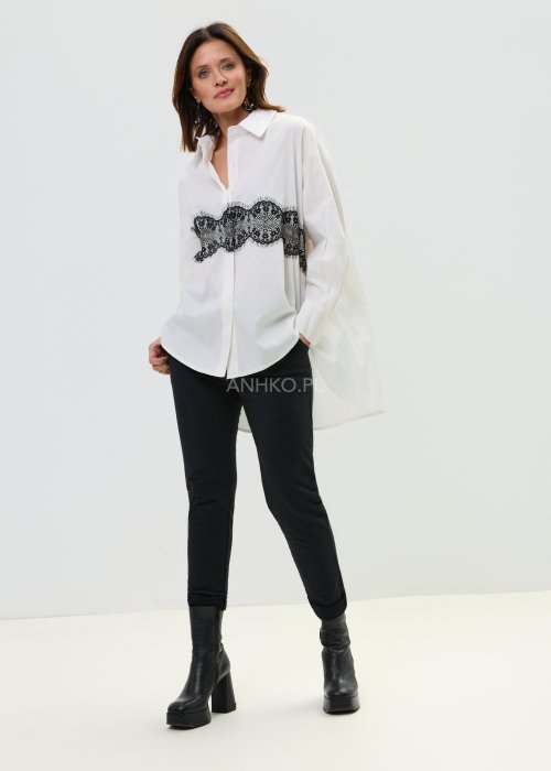 Czarne spodnie jogger damskie z elastycznym pasem i troczkami