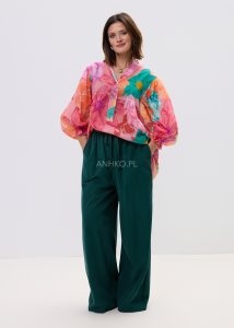 Spodnie sztruksowe Bresco Ciemnozielone