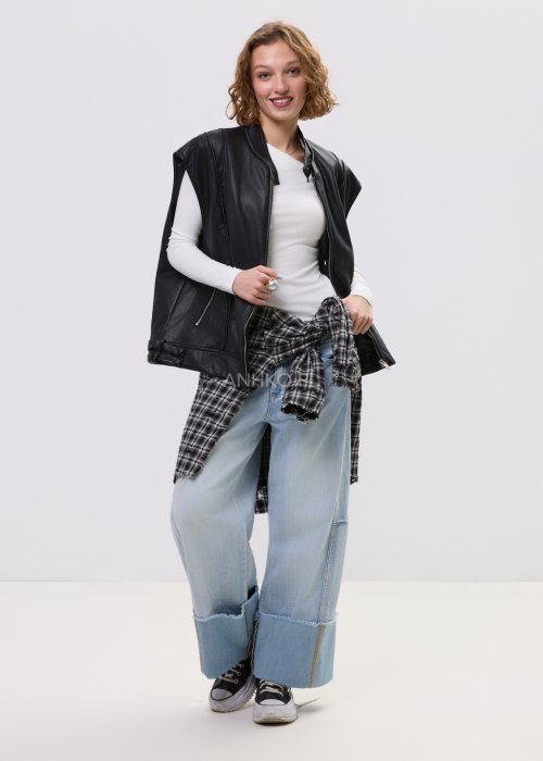 Kamizelka z Eko-Skóry Harelson Czarna