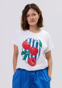 Bluzka Cherry Mood Blue Biała 