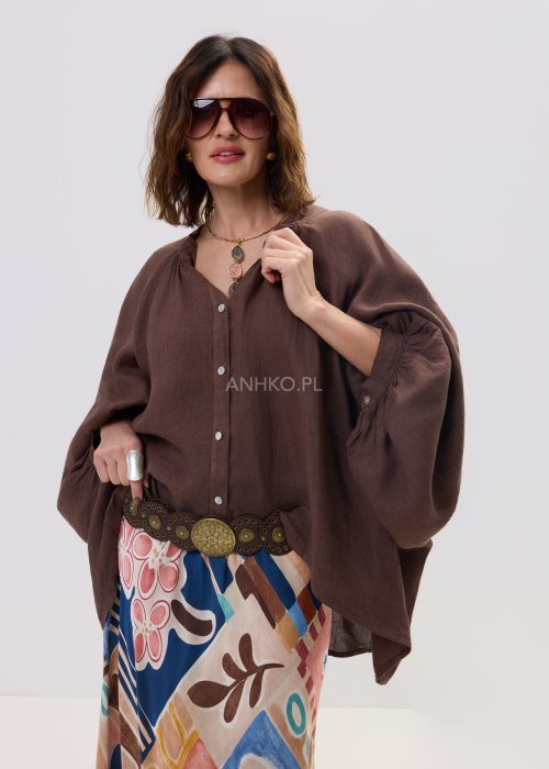 Koszula Lniana Roxy Brązowa