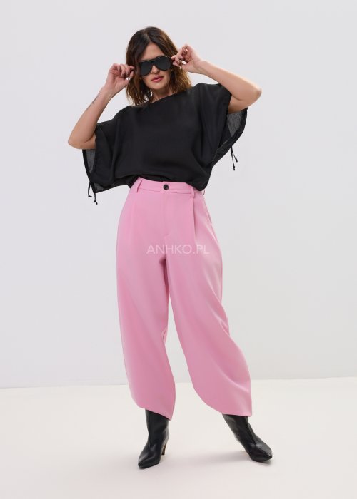 Spodnie Garniturowe Balenca Różowe 