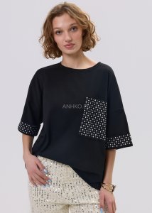 Bluzka Perla Look Czarna