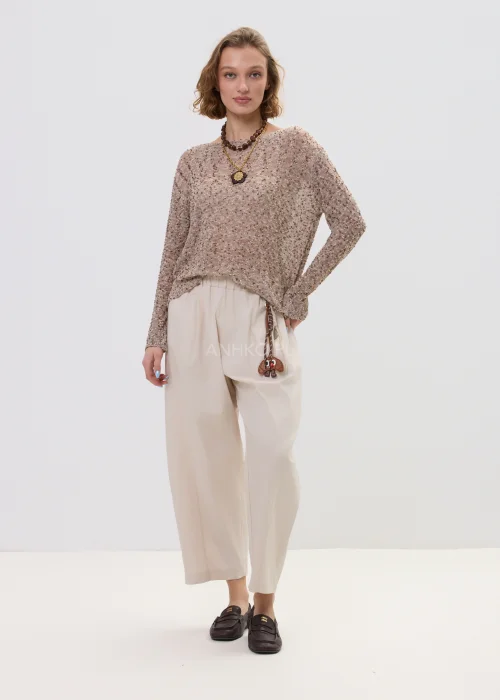 Melanżowy Sweter Rustini Taupe