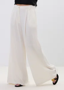 Spodnie z Dodatkiem Lnu Sofola Śmietankowe 