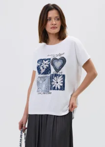 Bluzka Love Patch Blue Biała 