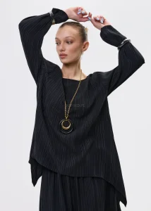 Bluzka Pinstripe Lines Czarna