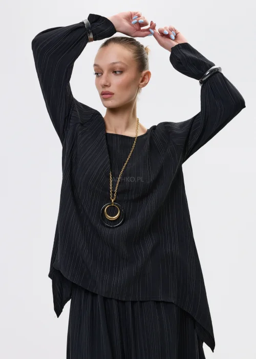 Bluzka Pinstripe Lines Czarna