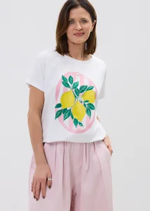 Bluzka Lemon Pop Pink Biała  