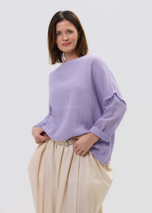 Bluzka Lniana Azure Breeze Fioletowa 