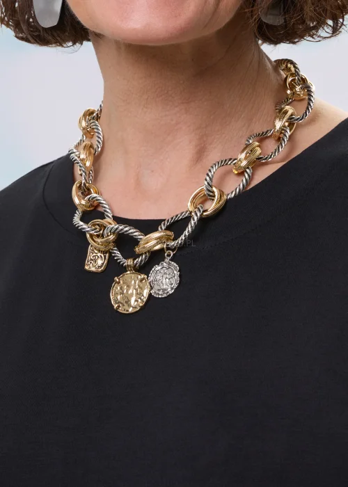 Naszyjnik Dual Coin w Kolorze Złoto-Srebrnym