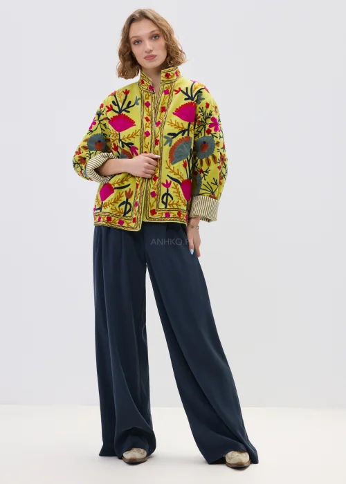 Welurowy Żakiet Boho Garden Muse Żółty