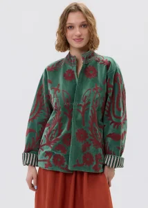Welurowy Żakiet Boho Velvet Nomad Khaki