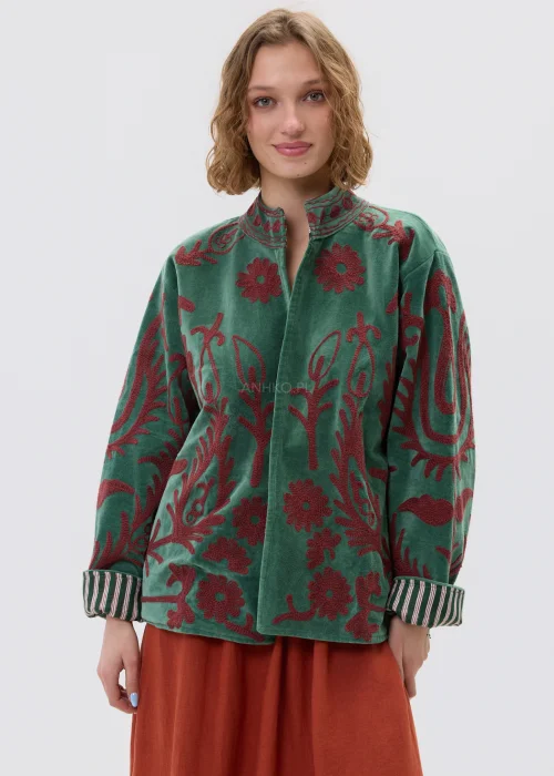 Welurowy Żakiet Boho Velvet Nomad Khaki