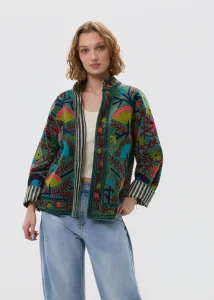 Welurowy Żakiet Boho Garden Muse Khaki