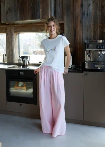 Spodnie piżamowe Lunave Różowe 