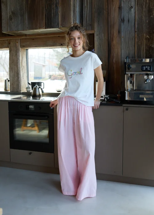 Spodnie piżamowe Lunave Różowe 