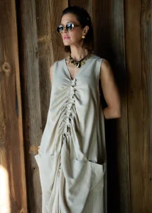 Sukienka Drapée Noctra Beżowa