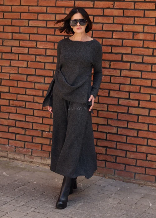Komplet Dzianinowy Nerida Asym Grafitowy 