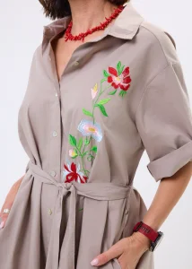 Sukienka Koszulowa Noir Bloom Taupe 