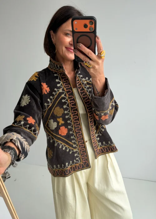 Welurowy Żakiet Boho Reversible Bloom NR.7
