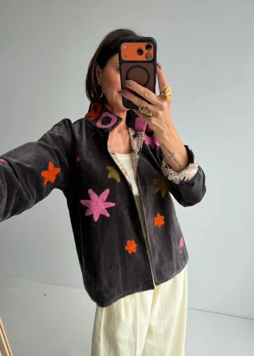 Welurowy Żakiet Boho Reversible Bloom NR.25