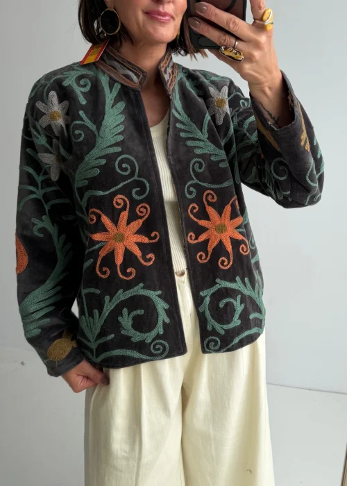 Welurowy Żakiet Boho Reversible Bloom NR.3