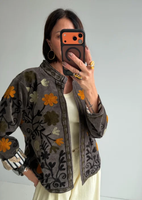Welurowy Żakiet Boho Reversible Bloom NR.9