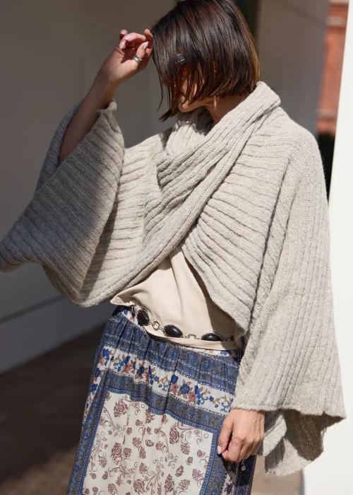 Sweter-Ponczo Arlene Taupe 