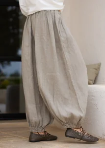 Spodnie Lniane Sand Drift Taupe 