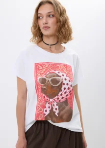 Bluzka Fashion Dolce Paws Red Biała 